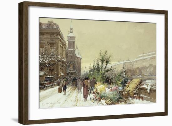 Flower Market; Marche Aux Fleurs-Eugene Galien-Laloue-Framed Giclee Print