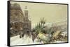 Flower Market; Marche Aux Fleurs-Eugene Galien-Laloue-Framed Stretched Canvas