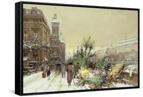 Flower Market; Marche Aux Fleurs-Eugene Galien-Laloue-Framed Stretched Canvas