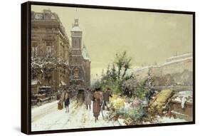 Flower Market; Marche Aux Fleurs-Eugene Galien-Laloue-Framed Stretched Canvas