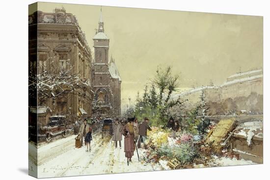 Flower Market; Marche Aux Fleurs-Eugene Galien-Laloue-Stretched Canvas