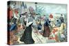 Flower Market Paris (April 1903)-null-Stretched Canvas