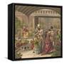 Flower Market-English School-Framed Stretched Canvas