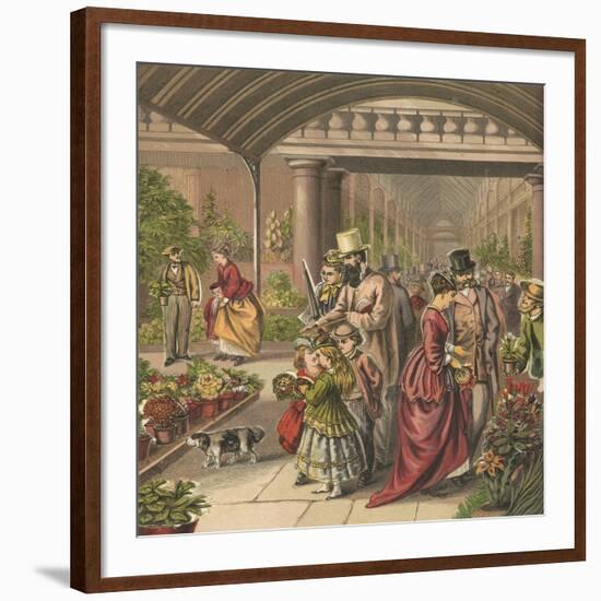 Flower Market-English School-Framed Giclee Print