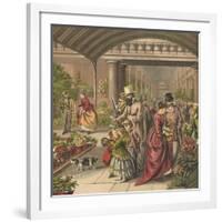 Flower Market-English School-Framed Giclee Print