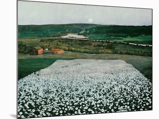 Flower Meadow in the North, 1905 (Oil on Canvas)-Harald Oscar Sohlberg-Mounted Giclee Print