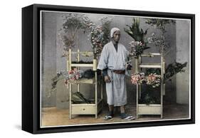 Flower Merchant in Japan, C1890-Charles Gillot-Framed Stretched Canvas