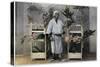 Flower Merchant in Japan, C1890-Charles Gillot-Stretched Canvas
