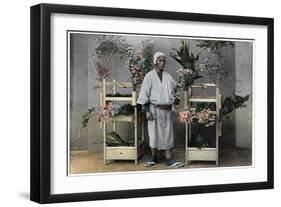 Flower Merchant in Japan, C1890-Charles Gillot-Framed Giclee Print