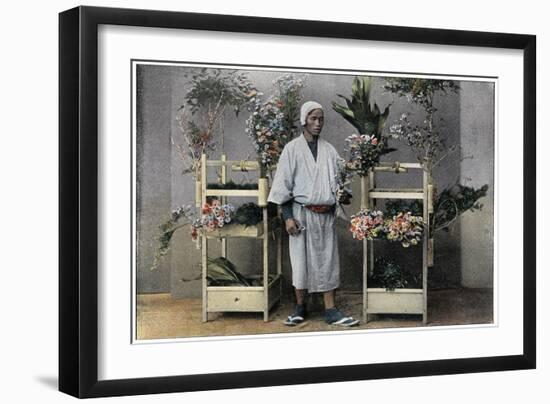 Flower Merchant in Japan, C1890-Charles Gillot-Framed Giclee Print