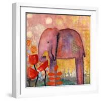 Flower Monger Elephant-Wyanne-Framed Giclee Print