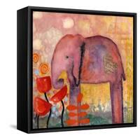 Flower Monger Elephant-Wyanne-Framed Stretched Canvas