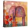 Flower Monger Elephant-Wyanne-Stretched Canvas