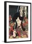 Flower of Secret Biwa Notes: Matsunami Kengyo, in Fact Aku Hichibei-Kunisada Utagawa-Framed Art Print