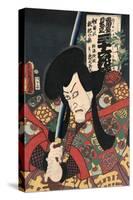 Flower of Secret Biwa Notes: Matsunami Kengyo, in Fact Aku Hichibei-Kunisada Utagawa-Stretched Canvas