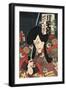 Flower of Secret Biwa Notes: Matsunami Kengyo, in Fact Aku Hichibei-Kunisada Utagawa-Framed Art Print