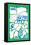 Flower of the Time - Green-Frances Collett-Framed Stretched Canvas