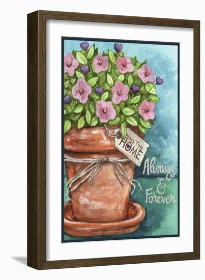 Flower Pink Bless This Home-Melinda Hipsher-Framed Giclee Print