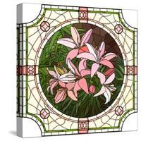 Flower Pink Lilies-Vertyr-Stretched Canvas