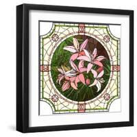 Flower Pink Lilies-Vertyr-Framed Art Print