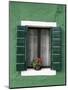 Flower Pot on Window Sill, Burano, Venice, Veneto, Italy-Sergio Pitamitz-Mounted Photographic Print