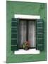 Flower Pot on Window Sill, Burano, Venice, Veneto, Italy-Sergio Pitamitz-Mounted Photographic Print