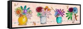 Flower Pot Set 1-Megan Aroon Duncanson-Framed Stretched Canvas