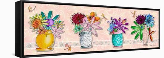 Flower Pot Set 1-Megan Aroon Duncanson-Framed Stretched Canvas