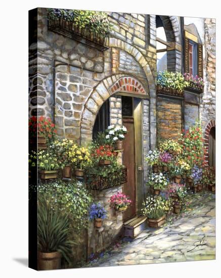 Flower Pots At Spello-Joe Sambataro-Stretched Canvas