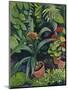 Flower Pots in a Garden: Bush Lilies and Pelargonidin, 1911-Auguste Macke-Mounted Giclee Print