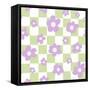Flower Power with Check Seamless Repeat Pattern.-XenKus-Framed Stretched Canvas