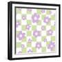 Flower Power with Check Seamless Repeat Pattern.-XenKus-Framed Photographic Print