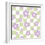 Flower Power with Check Seamless Repeat Pattern.-XenKus-Framed Photographic Print