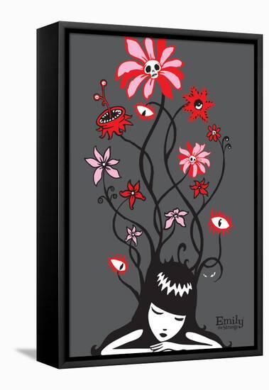 Flower Power-Emily the Strange-Framed Stretched Canvas