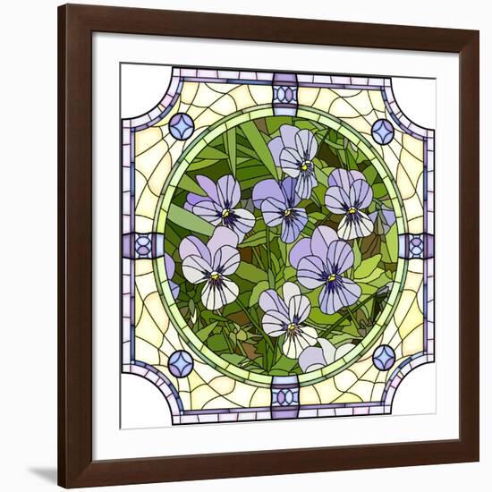 Flower Purple Pansies-Vertyr-Framed Art Print