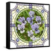 Flower Purple Pansies-Vertyr-Framed Stretched Canvas