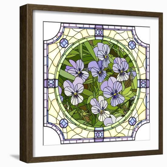 Flower Purple Pansies-Vertyr-Framed Art Print