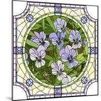 Flower Purple Pansies-Vertyr-Mounted Art Print