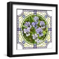 Flower Purple Pansies-Vertyr-Framed Art Print