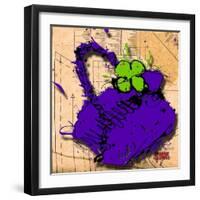 Flower Purse Green on Purple-Roderick E. Stevens-Framed Giclee Print