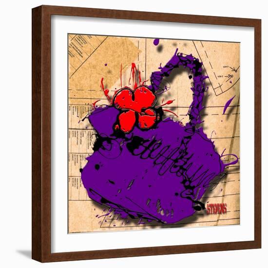 Flower Purse Red on Purple-Roderick E. Stevens-Framed Giclee Print