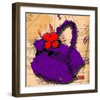 Flower Purse Red on Purple-Roderick E. Stevens-Framed Giclee Print