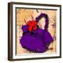 Flower Purse Red on Purple-Roderick E. Stevens-Framed Giclee Print