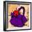 Flower Purse Red on Purple-Roderick E. Stevens-Framed Giclee Print