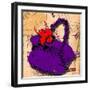 Flower Purse Red on Purple-Roderick E. Stevens-Framed Giclee Print