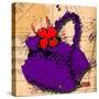 Flower Purse Red on Purple-Roderick E. Stevens-Stretched Canvas