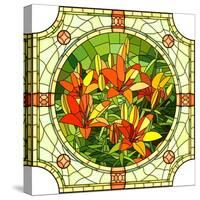 Flower Red Lilies-Vertyr-Stretched Canvas