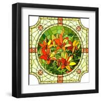 Flower Red Lilies-Vertyr-Framed Art Print