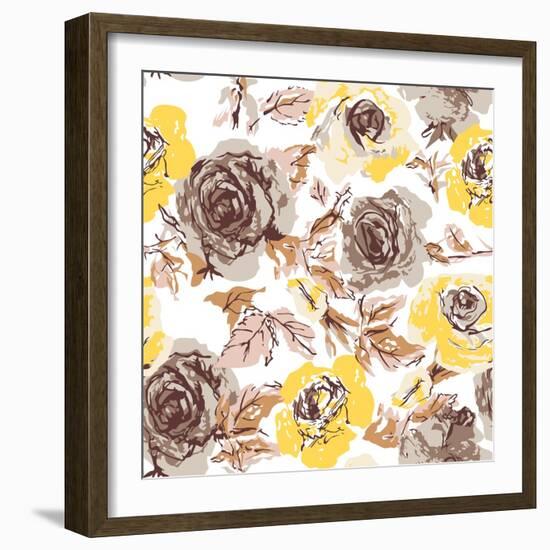 Flower Rose Wallpaper-yih graphic-Framed Art Print