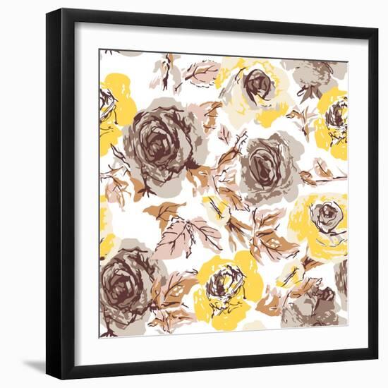 Flower Rose Wallpaper-yih graphic-Framed Art Print